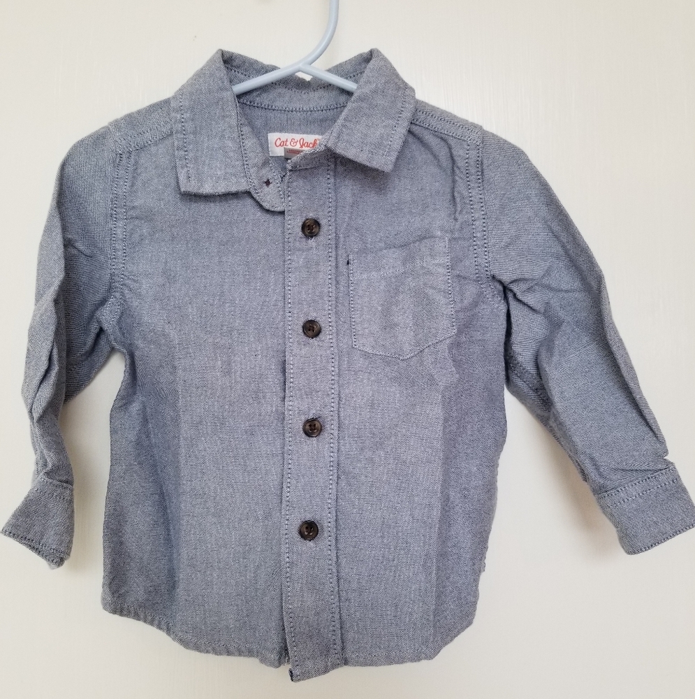 Cat & Jack Gray Kids buttom up Shirt size 18 months